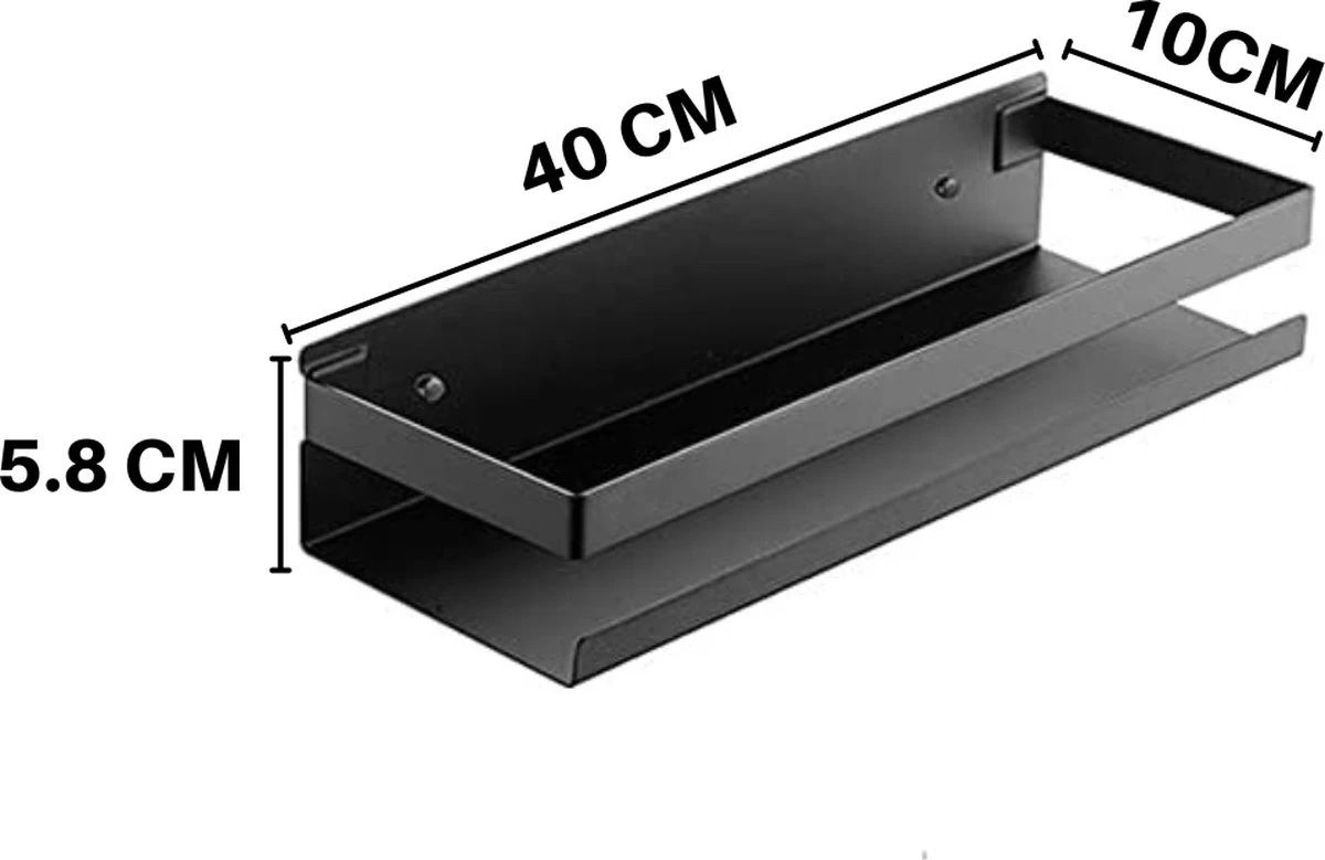 Merkloos Doucherek- Douchemand- Badkamerrek- Badkamer Organiser- Badkamer Organizer-Rekje Voor In De Douche- Badkamer Plank-Rekje Voor Shampoo- RVS- Zonder Boren- Zelfklevend- Rechthoek Vorm- Met Of Zonder Schroeven- Ophangbaar- Met Lijm- 40 Cm- Zwart 4 Merkloos Doucherek- Douchemand- Badkamerrek- Badkamer Organiser- Badkamer Organizer-Rekje Voor In De Douche- Badkamer Plank-Rekje Voor Shampoo- RVS- Zonder Boren- Zelfklevend- Rechthoek Vorm- Met Of Zonder Schroeven- Ophangbaar- Met Lijm- 40 Cm- Zwart - Afbeelding 2