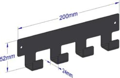Marcellis - Industriële Handdoekhaak - Ophanghaak - 4 Haken - Mat Zwart - Staal - Metaal - Incl. Bevestigingsmateriaal -Badkamerartikelen Winkel 1200x782