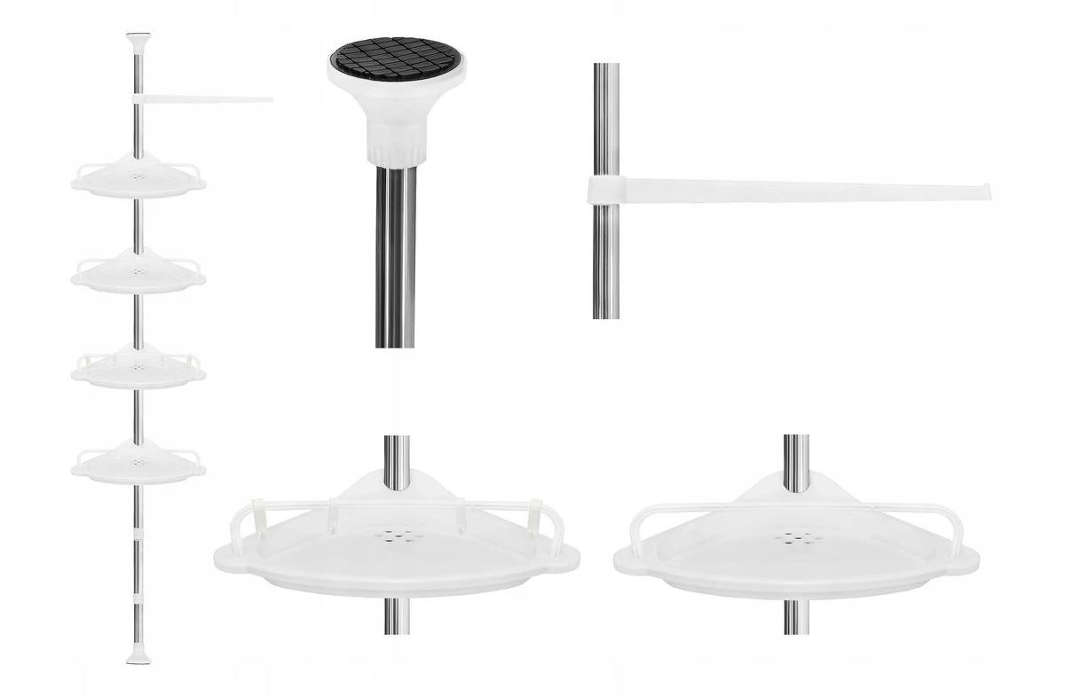 Merkloos Telescopisch Douche Rek - Verstelbaar Hoekrek - Staand Wand Douchemand Wandrek - Badkamer Rek 7 Merkloos Telescopisch Douche Rek - Verstelbaar Hoekrek - Staand Wand Douchemand Wandrek - Badkamer Rek - Afbeelding 5