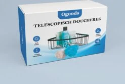 Ogoods Telescopisch Doucherek Inclusief 4 Manden - Zwart - Badkamerrek - Zonder Boren - In Hoogte Verstelbaar - Opbergsysteem -Badkamerartikelen Winkel 1200x805 1