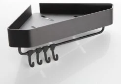 Cgoods Doucherek 2 Laags - Doucherek Zonder Boren - Doucherekje - Douchemandje - Badkamerrek - Badkamer Accessoires - Zwart -Badkamerartikelen Winkel 1200x835