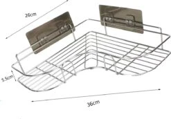 HGMD® Doucherek Zonder Boren - RVS - Zelfklevend Doucherek –Badkamerrek - Badrek - Keukenrek - Doucherek Hangend – Badkamer Accessoires - Kruidenrek 10 HGMD® Doucherek Zonder Boren - RVS - Zelfklevend Doucherek –Badkamerrek - Badrek - Keukenrek - Doucherek Hangend – Badkamer Accessoires - Kruidenrek -Badkamerartikelen Winkel 1200x838 2