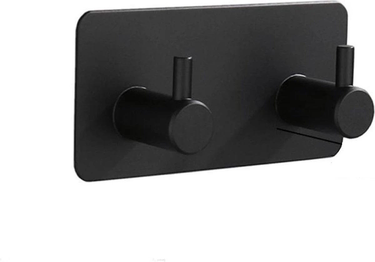 Merkloos Handdoekhaakjes - 2 In 1 RVS Zelfklevend - Rechthoekig Handdoek Haakjes - Handdoekhaak - Zwart 3 Merkloos Handdoekhaakjes - 2 In 1 RVS Zelfklevend - Rechthoekig Handdoek Haakjes - Handdoekhaak - Zwart