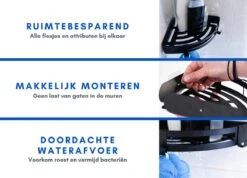 Doucherek Zonder Boren Badkamer Accessoires Zelfklevend | Douchemandje | Badrek | Douche Rek Zwart | Hoekrek Hangend | Blueplato® 14 Doucherek Zonder Boren Badkamer Accessoires Zelfklevend | Douchemandje | Badrek | Douche Rek Zwart | Hoekrek Hangend | Blueplato® -Badkamerartikelen Winkel 1200x866 1