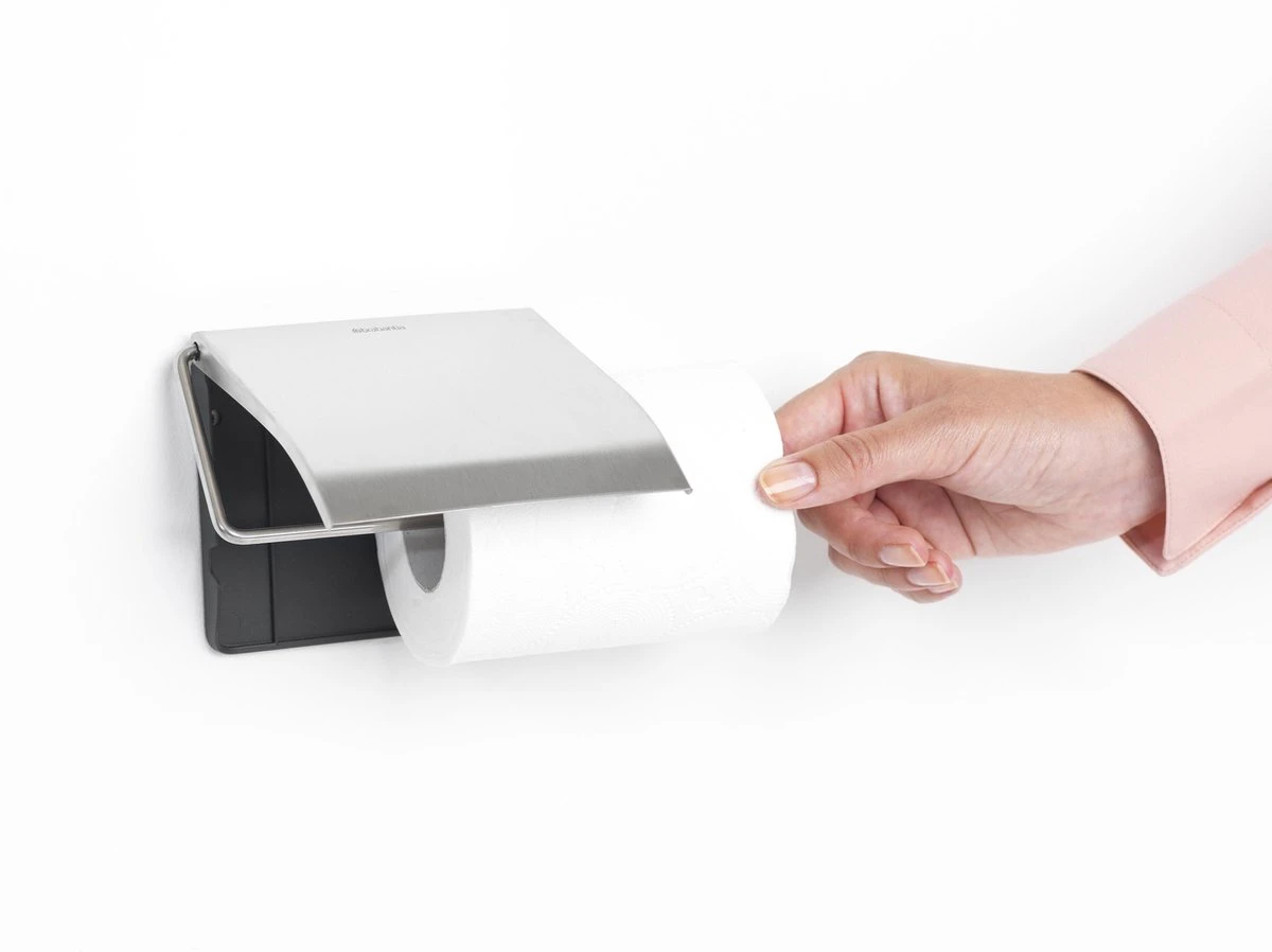 Brabantia ReNew WC Rolhouder - Met Klep - Matt Steel 7 Brabantia ReNew WC Rolhouder - Met Klep - Matt Steel - Afbeelding 5