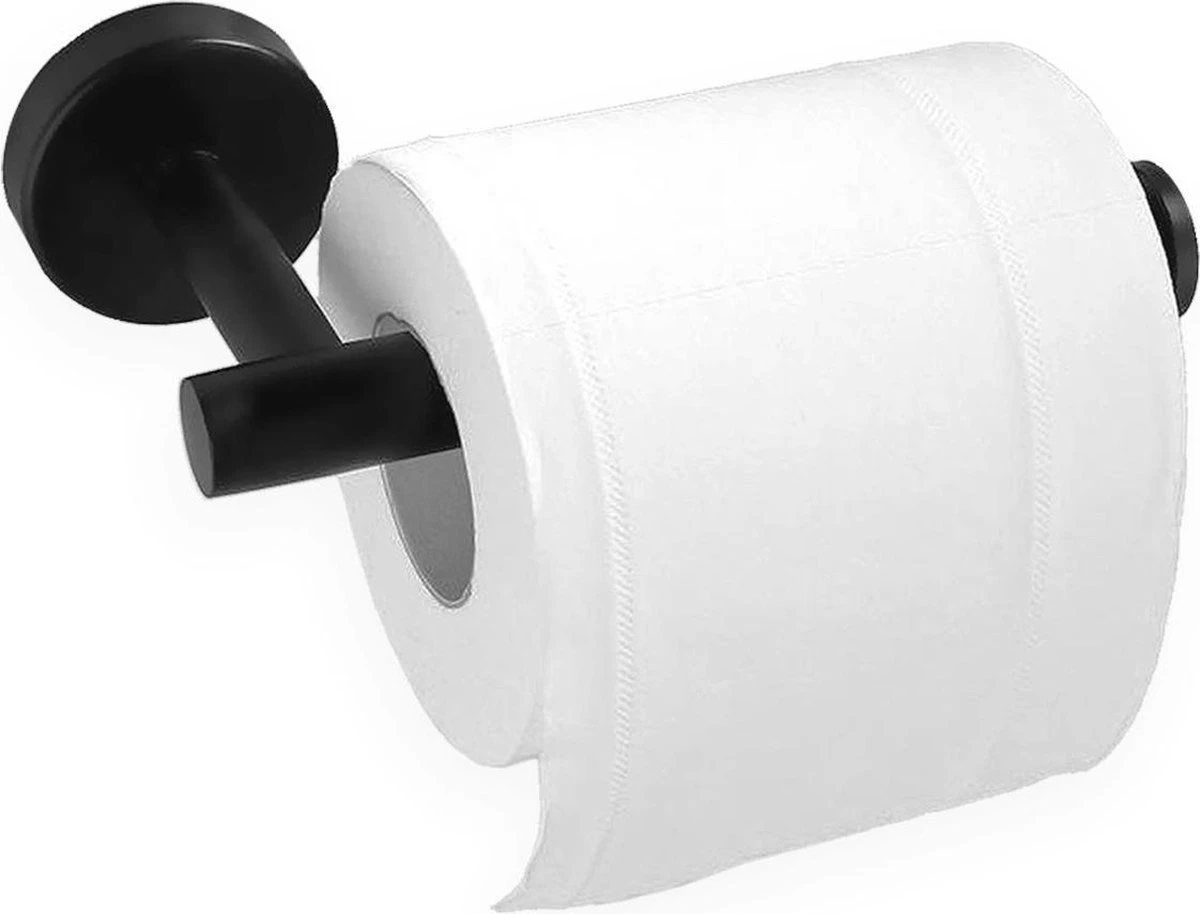 Design Toiletrolhouder - WC Rolhouder - RVS Mat Zwart - Incl. Schroeven 10 Design Toiletrolhouder - WC Rolhouder - RVS Mat Zwart - Incl. Schroeven - Afbeelding 8