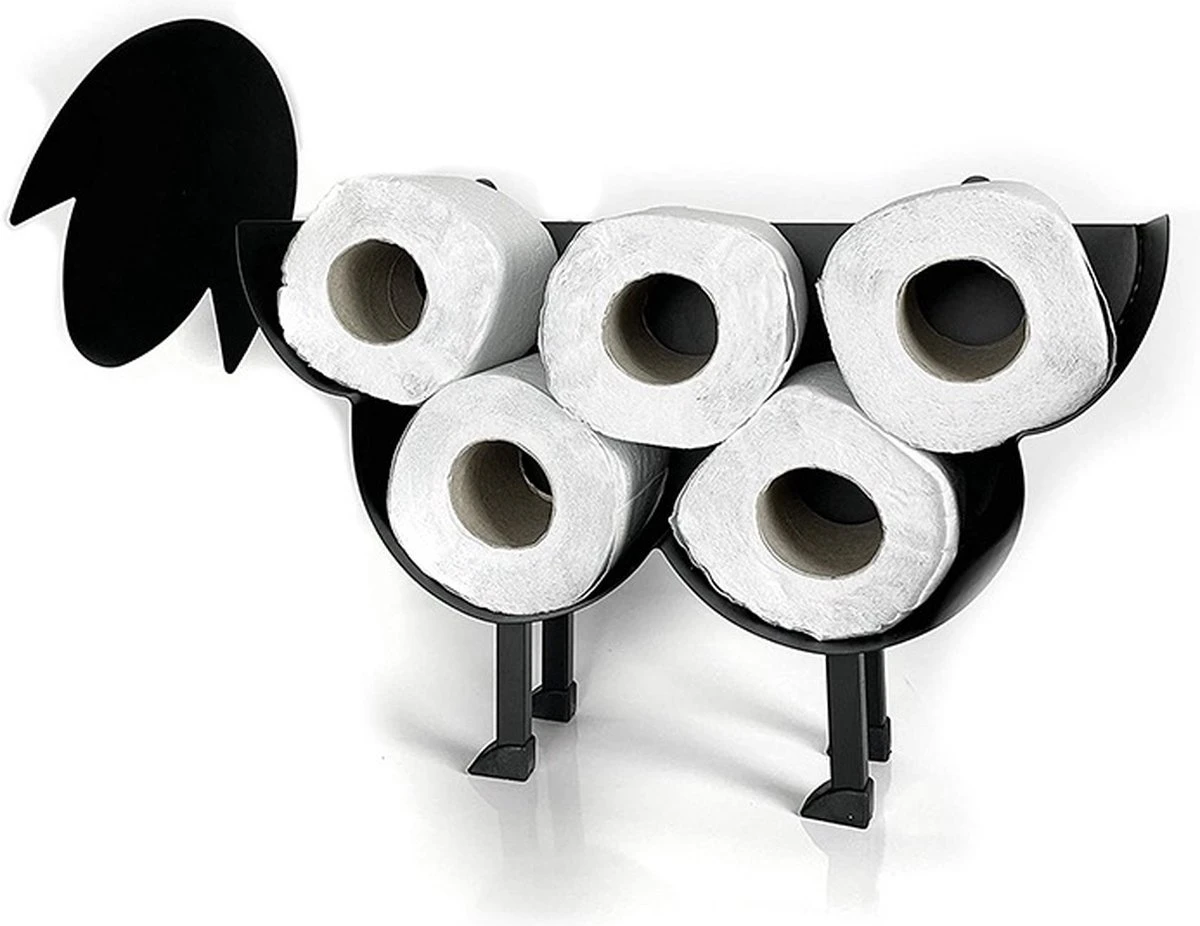 Toiletrolhouder - WCrol Schaap - Zwart - RVS - Staand 3 Toiletrolhouder - WCrol Schaap - Zwart - RVS - Staand