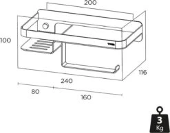 Tiger Caddy - Toiletrolhouder Met Planchet 24 Cm - RVS Geborsteld -Badkamerartikelen Winkel 1200x942