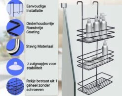 Ball Design Zwart Doucherek-3 Laags Hangend-Zonder Boren-Zwart -Badkamerartikelen Winkel 1200x950 1