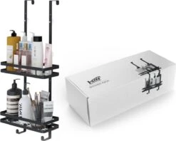 VDN Stainless Doucherek Zonder Boren - Doucherek Zwart - Doucherek Hangend - Badkamer Accessoires - RVS - 2 Laags -Badkamerartikelen Winkel 1200x960 10