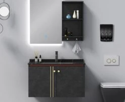 Aquathof, Zeepdispenser, Mat Zwart, 3 Kamer, 3 Reservoirs, 3x350ml, Hangend, Wandmontage -Badkamerartikelen Winkel 1200x988 1