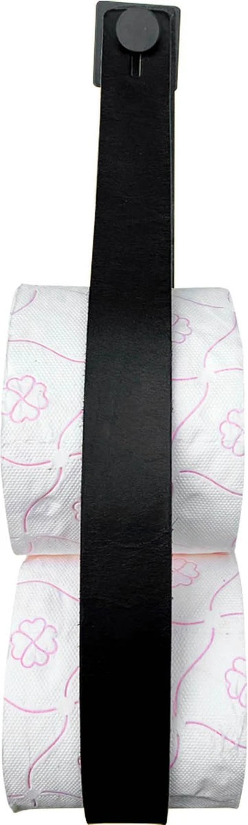 Luxe Leren Toiletrolhouder - Zwart - Reserverolhouder - 100% Volnerfleer - Hangend - Zonder Boren - WC Rol Houder - Closetrolhouder 3 Luxe Leren Toiletrolhouder - Zwart - Reserverolhouder - 100% Volnerfleer - Hangend - Zonder Boren - WC Rol Houder - Closetrolhouder - Afbeelding 2