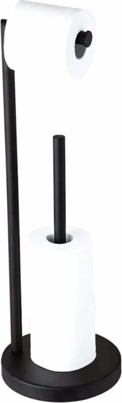OMID HOME® Toiletrolhouder Staand- Toiletrolstandaard - Reserverolhouder - Geschikt Voor 4 Wc Rollen - Zwart Mat