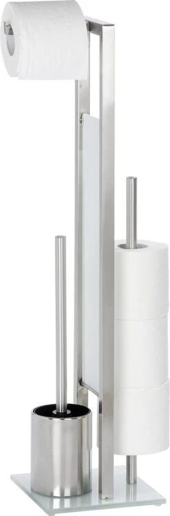 WENKO Toiletbutler Rivalta RVS Mat - Toiletborstel Met Houder, Toiletrolhouder En Reserverolhouder -Badkamerartikelen Winkel 395x1200 1