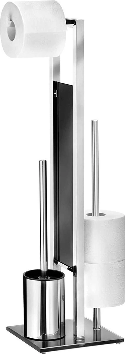 WENKO Toiletbutler Rivalta RVS Glanzend - Toiletborstel Met Houder, Toiletrolhouder En Reserverolhouder 2 WENKO Toiletbutler Rivalta RVS Glanzend - Toiletborstel Met Houder, Toiletrolhouder En Reserverolhouder