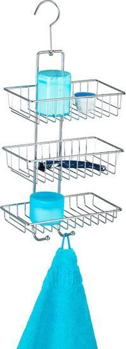 WENKO Doucherek Nivala 3-laags Chroom - Doucherek Zonder Boren - Doucherek Hangend 11 WENKO Doucherek Nivala 3-laags Chroom - Doucherek Zonder Boren - Doucherek Hangend - Afbeelding 9