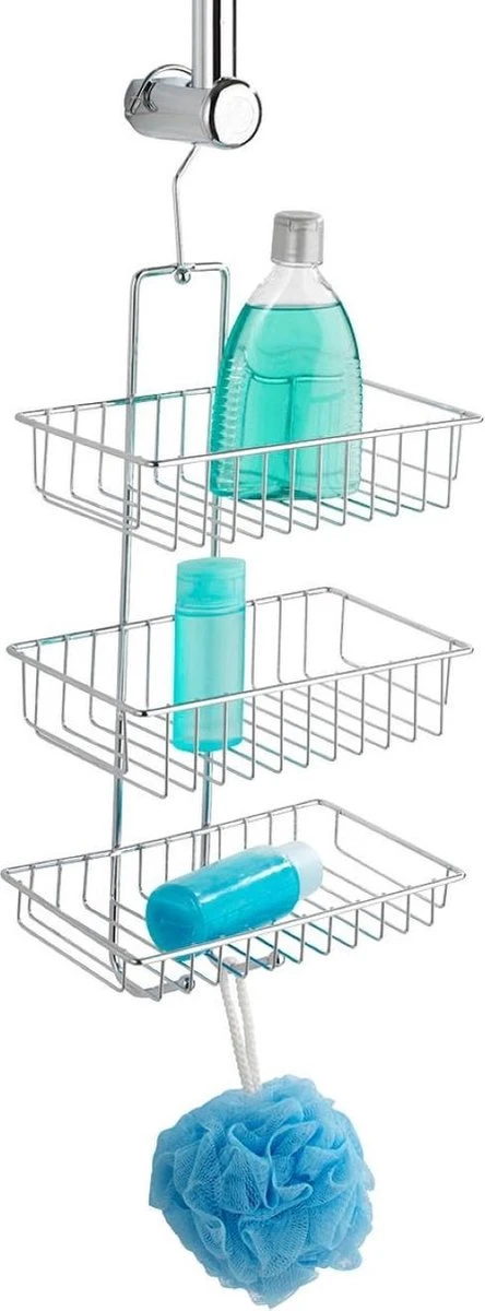 WENKO Doucherek Nivala 3-laags Chroom - Doucherek Zonder Boren - Doucherek Hangend 10 WENKO Doucherek Nivala 3-laags Chroom - Doucherek Zonder Boren - Doucherek Hangend - Afbeelding 8