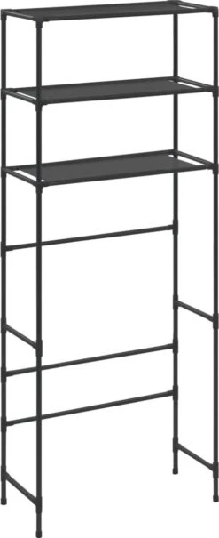 VidaXL Opbergrek Voor Boven Wasmachine 3-laags 69x28x169 Cm Zwart -Badkamerartikelen Winkel 490x1200