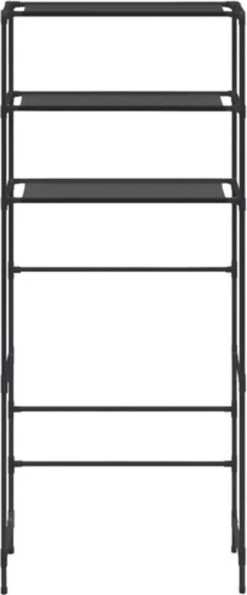 VidaXL Opbergrek Voor Boven Wasmachine 3-laags 69x28x169 Cm Zwart -Badkamerartikelen Winkel 498x1200