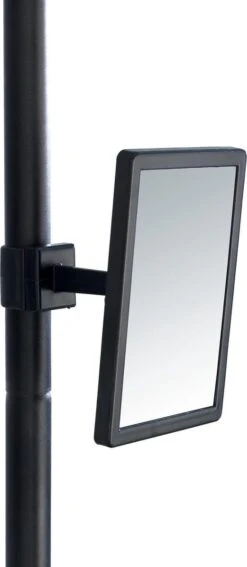 WENKO Telescopisch Doucherek Big Black 3-laags Met Spiegel Zilver/zwart - Bevestigen Zonder Boren -Badkamerartikelen Winkel 523x1200