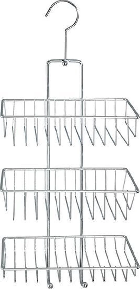 WENKO Doucherek Nivala 3-laags Chroom - Doucherek Zonder Boren - Doucherek Hangend 4 WENKO Doucherek Nivala 3-laags Chroom - Doucherek Zonder Boren - Doucherek Hangend - Afbeelding 2