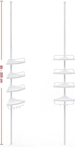 Hoppa! Telescopisch Doucherek Zonder Boren / Uitschuifbaar Douche Rek Van 85-305 Cm - Badopbergrek - Wit 18 Hoppa! Telescopisch Doucherek Zonder Boren / Uitschuifbaar Douche Rek Van 85-305 Cm - Badopbergrek - Wit -Badkamerartikelen Winkel 613x1200 2