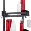 SIAFOSS Doucherek XL Zonder Boren Doucherek Hangend - 100% Stevig - 100% RVS - Hangend Badkamerrekje - Doucherek Aan Douchewand - Badkamer Accessoires - RVS Zwart - 2 Laags - Douchemand -Badkamerartikelen Winkel 623x1200