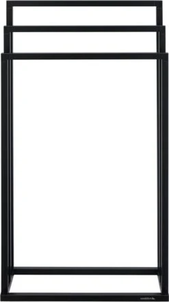 Sealskin Tube - Handdoekrek Vrijstaand - Zwart -Badkamerartikelen Winkel 670x1200 1