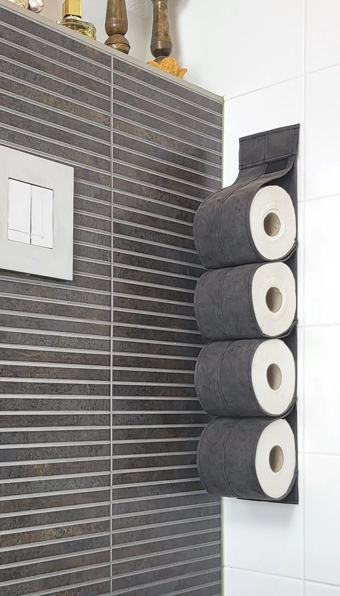 Reserverolhouder Hangend – Toiletrolhouder – Reserve Rolhouder – Zonder Boren – Rolhouder - Muur – Zwart - Antraciet - STOF & SPETTERVRIJ 10 Reserverolhouder Hangend – Toiletrolhouder – Reserve Rolhouder – Zonder Boren – Rolhouder - Muur – Zwart - Antraciet - STOF & SPETTERVRIJ - Afbeelding 8