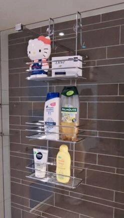 Ball Design Chroom Doucherek-3 Laags-hangend-Doucherek Zonder Boren -Badkamerartikelen Winkel 687x1200 1