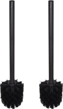Universele Toiletborstel | Mat Zwart | Wc Borstel | Set Van 2 | WC | Toilet | Borstel | Universeel | Vervanging | Black | 2 Stuks