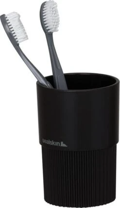 Sealskin Brave Tandenborstelbeker Vrijstaand - Zwart -Badkamerartikelen Winkel 693x1200 1
