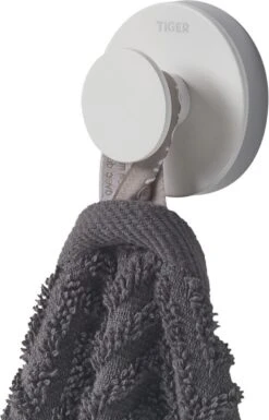 Tiger Urban - Handdoekhaak Groot (1x) - ø 5 Cm - Inclusief 2 Decorringen - Wit -Badkamerartikelen Winkel 770x1200