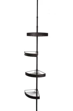 PROSIN® Telescopisch Doucherek - Shower Rack - Shower Caddy - Mat Zwart - Verstelbaar 108-274cm - 4 Lagen - Badkamerrek - Hoekrek - Opbergrek - Keukenrek - Kruidenrek - Keukenrek Staand -Badkamerartikelen Winkel 790x1200 3