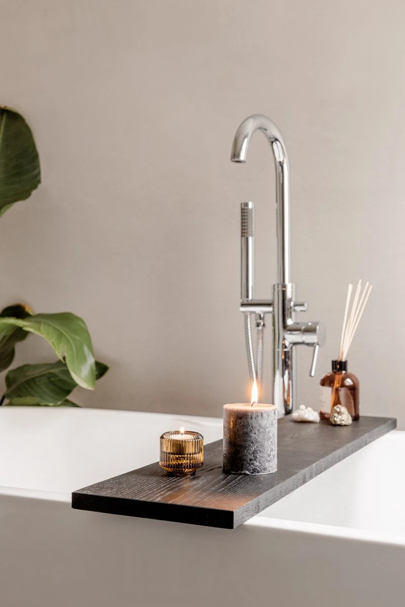 Luxe Badplank Zwart 85 Cm - Badplank Voor In Bad - Eiken Hout - Sterk En Duurzaam Materiaal - Massief Eikenhout - Badrek Zwart 3 Luxe Badplank Zwart 85 Cm - Badplank Voor In Bad - Eiken Hout - Sterk En Duurzaam Materiaal - Massief Eikenhout - Badrek Zwart