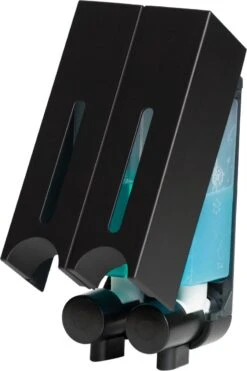 Aquathof, Zeepdispenser, Mat Zwart, 2 Kamer, 2 Reservoirs, 2x250ml - Hangend - Wandmontage -Badkamerartikelen Winkel 800x1200 61