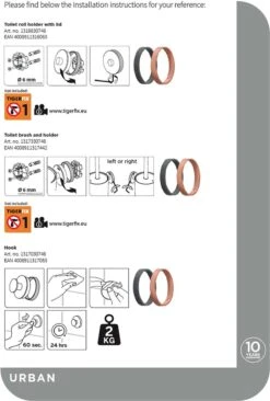 Tiger Urban Toiletaccessoireset - Toiletborstel Met Houder - Toiletrolhouder Met Klep - Handdoekhaak - Zwart -Badkamerartikelen Winkel 810x1200 1