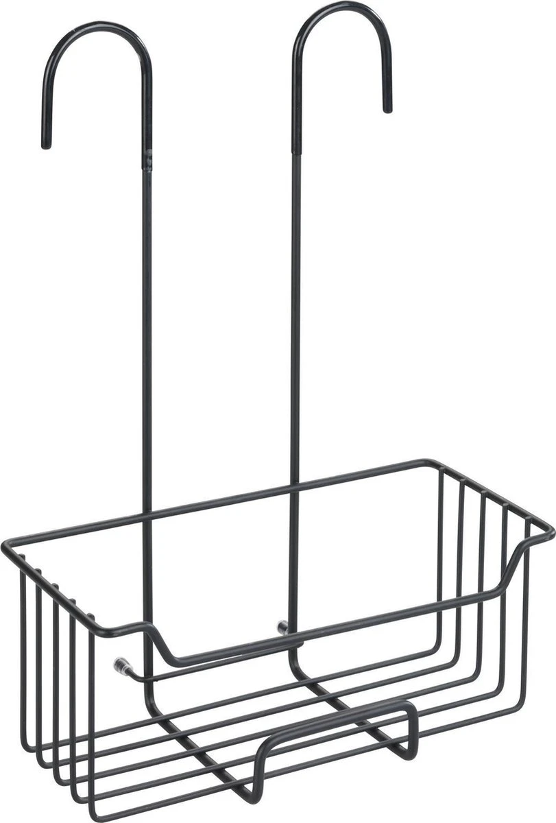 WENKO Doucherek Milo 25x36cm RVS Zwart - Doucherek Zonder Boren - Doucherek Hangend Zwart 3 WENKO Doucherek Milo 25x36cm RVS Zwart - Doucherek Zonder Boren - Doucherek Hangend Zwart