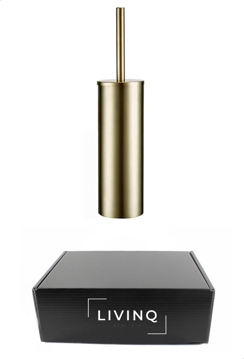 Toiletborstel Met Houder - Vrijstaand - Toiletborstelhouder - Goud - Wc Borstel Met Houder - RVS - Zonder Boren 6 Toiletborstel Met Houder - Vrijstaand - Toiletborstelhouder - Goud - Wc Borstel Met Houder - RVS - Zonder Boren - Afbeelding 4