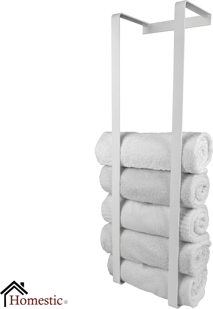 Homestic© Handdoekrek Zonder Boren - Antioch Stalen Handdoekhouder Voor In De Badkamer/Keuken/Camper/Tuin - 70x20x13 - Wit 2 Homestic© Handdoekrek Zonder Boren - Antioch Stalen Handdoekhouder Voor In De Badkamer/Keuken/Camper/Tuin - 70x20x13 - Wit