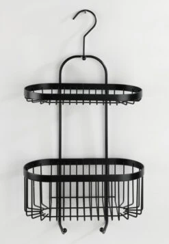 WENKO Doucherek 2-laags Classic Plus Black Mat Zwart - Doucherek Zonder Boren - Doucherek Hangend Zwart -Badkamerartikelen Winkel 831x1200