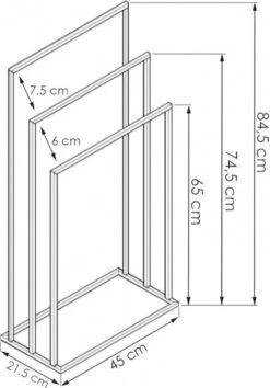 Badkamerhanger Handdoekenrek 3 Armen Zwart -Badkamerartikelen Winkel 838x1200