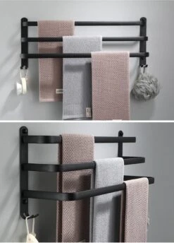 Handdoekrek Zwart - 3 Laags - Inclusief Montagemateriaal - Handdoekrek Badkamer - Handdoekstang 10 Handdoekrek Zwart - 3 Laags - Inclusief Montagemateriaal - Handdoekrek Badkamer - Handdoekstang -Badkamerartikelen Winkel 861x1200