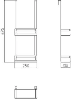 VDN Stainless Doucherek Zonder Boren - Doucherek Hangend - Doucherek Zwart - RVS - Doucherek Aan Douchewand - 2 Laags -Badkamerartikelen Winkel 862x1200