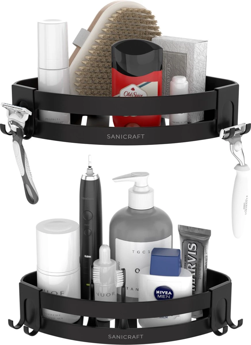 Sanicraft® Doucherekje - Doucherekje Zonder Boren - Geschikt Voor Elk Type Muur - Doucherekje Hangend - Doucheplank - Doucherekje Hoek - Doucherekje Zwart 3 Sanicraft® Doucherekje - Doucherekje Zonder Boren - Geschikt Voor Elk Type Muur - Doucherekje Hangend - Doucheplank - Doucherekje Hoek - Doucherekje Zwart