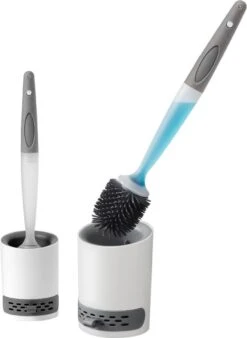 Mdxl® Siliconen WC Borstel Met Zeepdispenser - Hervulbaar - Vrijstaand Of Hangend - Sneldrogend, Hygiënisch & Antibacteriële Werking - Zonder Boren - Toilet Brush - Toiletborstel Houder - Lekbak -Badkamerartikelen Winkel 878x1200 1