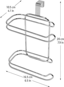 Wonderworker Clever - Hangende RVS Toiletpapier Houder - WC Rolhouder Hangend Verchroomd - Closetrolhouder - Reserverolhouder - WC Rol Houder - Dubbele Closetrolhouder - Zonder Boren & Schroeven - Geschikt Voor Toiletpot/Over De Deur - Verchroomd -Badkamerartikelen Winkel 891x1200