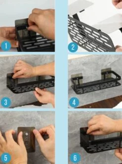 Merkloos Jawes- Wandrek- Zwart- 2stuks- Doucherek- Zonder Te Boren- Wandrek Zonder Boren- Wandrekje -Badkamerartikelen Winkel 894x1200 4