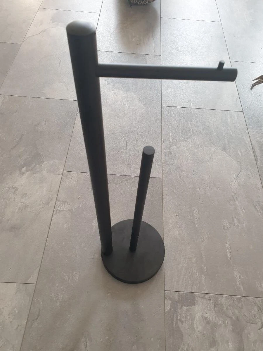 Luxe Toiletrolhouder - Toiletrolstandaard - Geschikt Voor 4 Wc Rollen - Metaal Zwart 4 Luxe Toiletrolhouder - Toiletrolstandaard - Geschikt Voor 4 Wc Rollen - Metaal Zwart - Afbeelding 2