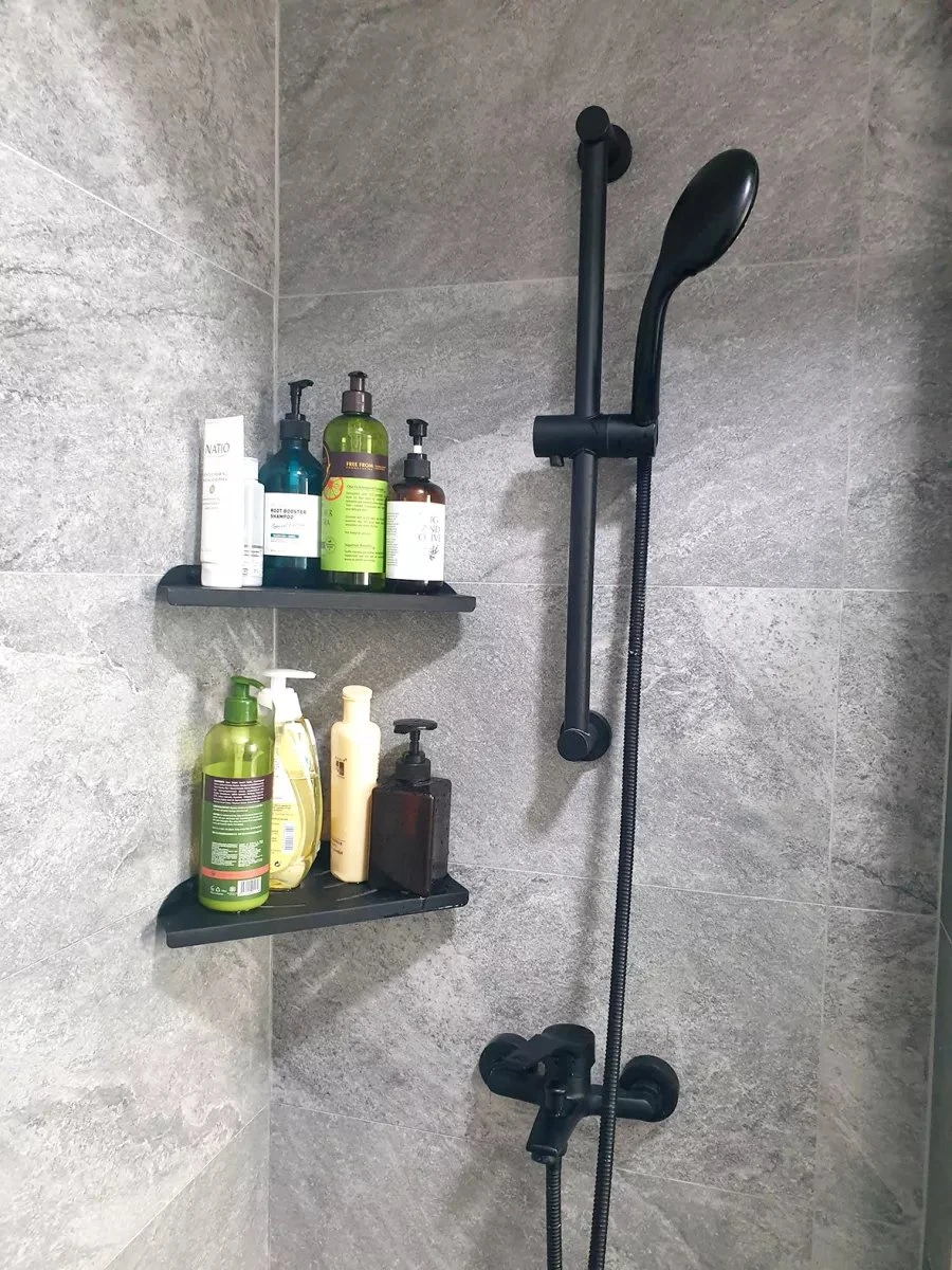 Vannons - Doucherek - Doucherek Hangend - Doucheplankje - Metaal - Set Van 2 - Zwart 5 Vannons - Doucherek - Doucherek Hangend - Doucheplankje - Metaal - Set Van 2 - Zwart - Afbeelding 4